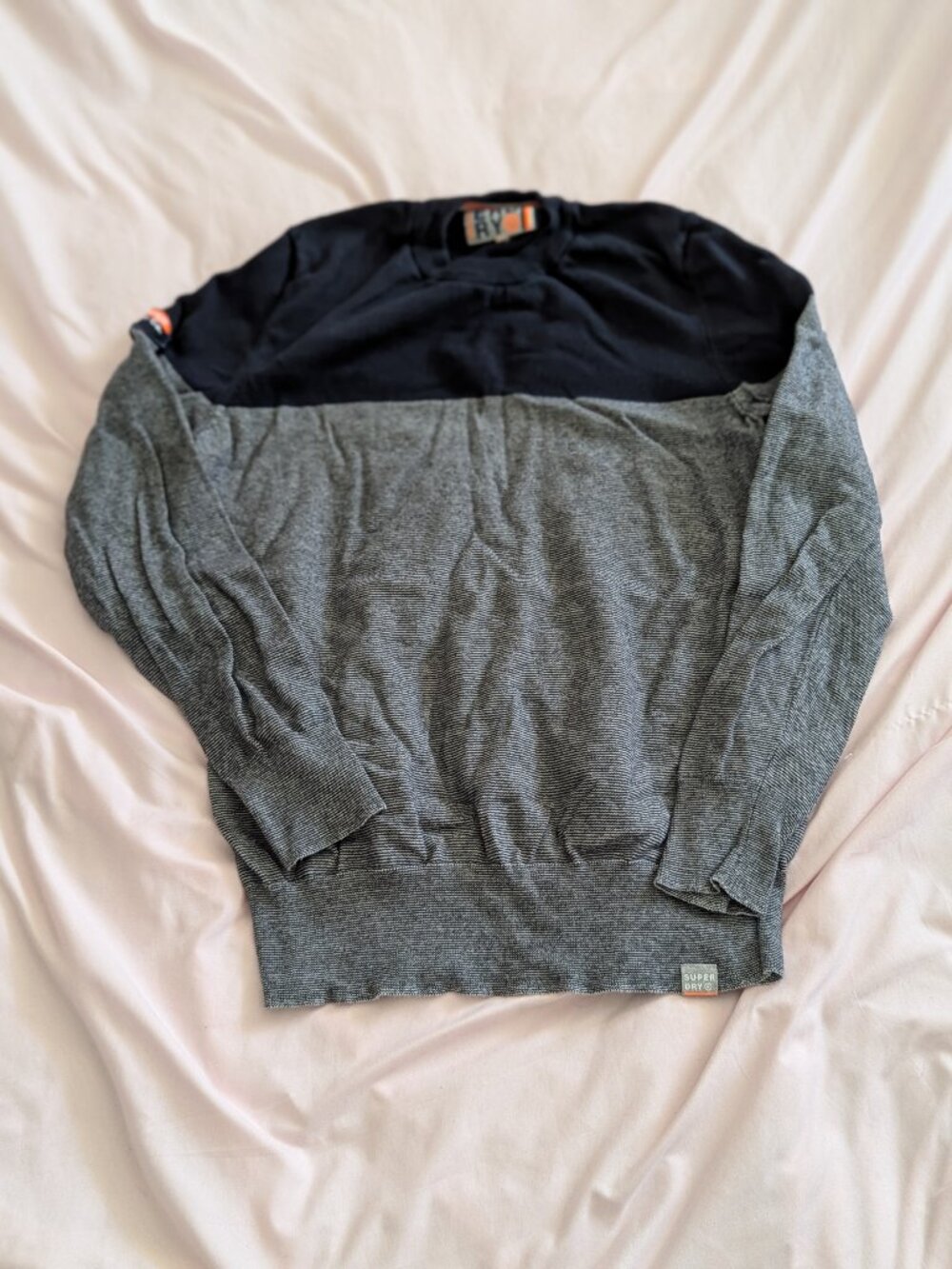 Superdry Blue Striped Crew Neck Sweater Size M